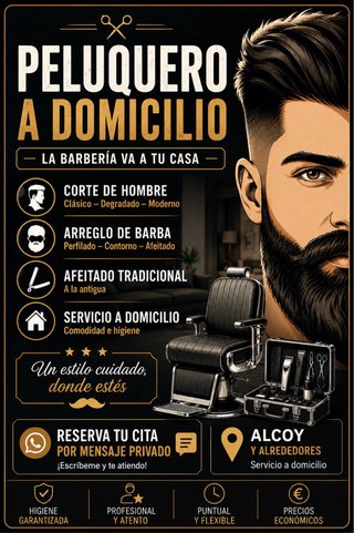 PELUQUERO A DOMICILIO EN ALCOY Y ALREDEDORES