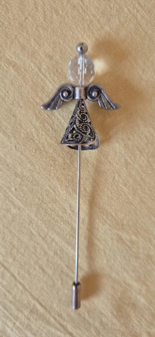 Broche Ángel Bisutería Plata y Cristal
