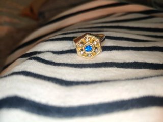 Anillo Oro 18k Zafiro y Diamantes 10gramos