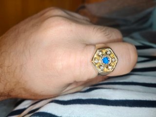 Anillo Oro 18k Zafiro y Diamantes 10gramos