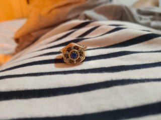 Anillo Oro 18k Zafiro y Diamantes 10gramos
