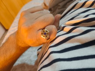 Anillo Oro 18k Zafiro y Diamantes 10gramos