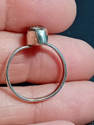 Anillo Plata Ley cuarzo ahumado en bruto