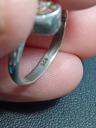 Anillo Plata Ley cuarzo ahumado en bruto