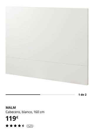 Cabecero Ikea MALM Blanco 160cm
