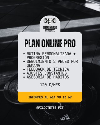 Ofrezco programas Personalizados de Entrenamiento.