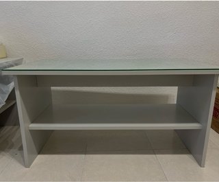 Dos Mesas madera y cristal gris