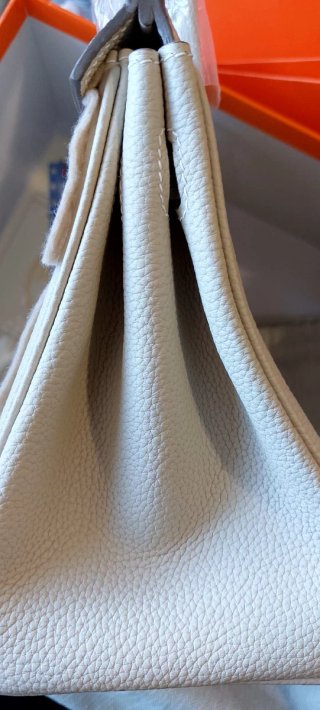 Borsa Hermes Pelle Grain Oro Bianco panna