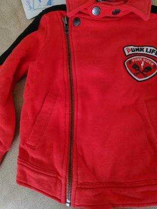 Giacca Biker Original Marines Rossa Bambino