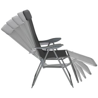 Set 2 sillas, plegables de aluminio y ajustable, antracita