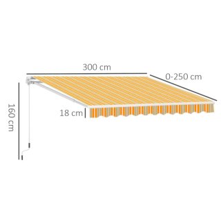 Toldo manual retráctil 300x250cm