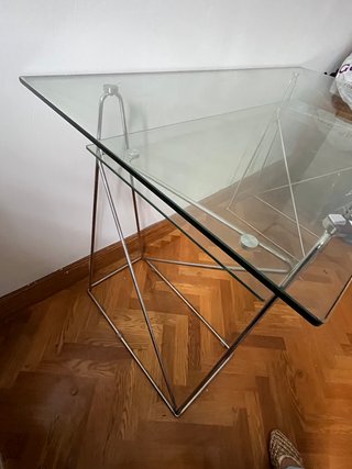 Mesa escritorio cristal y metal