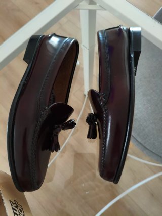 Zapatos de piel para caballero burdeos