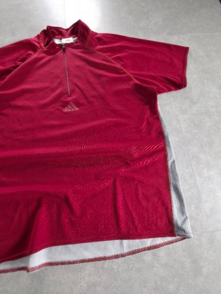 T-shirt Adidas Mezza Zip Rossa Grigio M