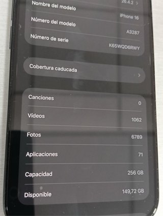 iPhone 16 256GB Negro