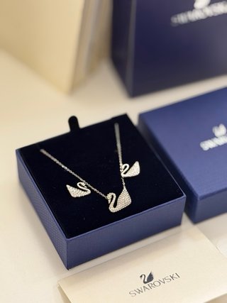 Set Swarovski Cigno Collana e Orecchini