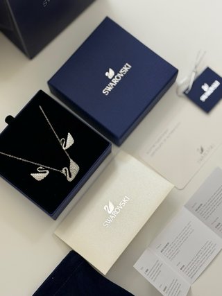 Set Swarovski Cigno Collana e Orecchini