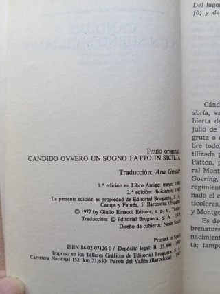 Cándido o un sueño siciliano. Leonardo Sciascia.