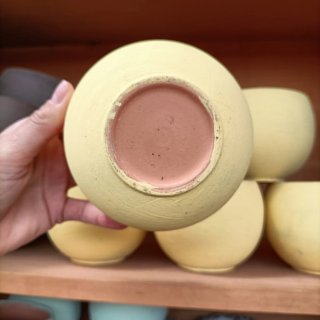 Set 6 Vasi Sfera Ceramica Gialla