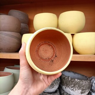 Set 6 Vasi Sfera Ceramica Gialla