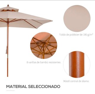 Sombrilla de exterior 3x3x3m