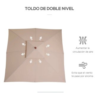 Sombrilla de exterior 3x3x3m