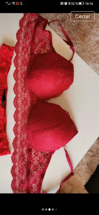 Conjunto Lenceria Rojo Bralette y Tanga H&M