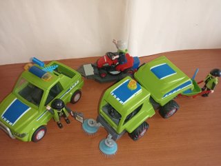 Playmobil-Vehiculos Limpieza  Paisajista 6111 6112