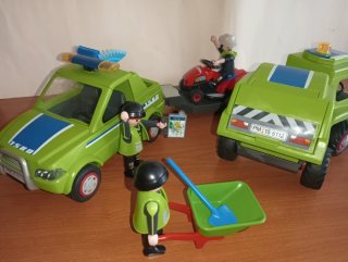 Playmobil-Vehiculos Limpieza  Paisajista 6111 6112