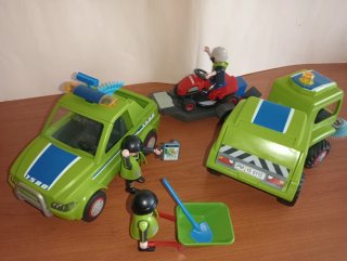 Playmobil-Vehiculos Limpieza  Paisajista 6111 6112