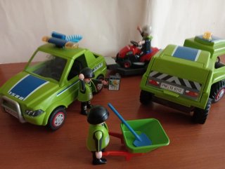 Playmobil-Vehiculos Limpieza  Paisajista 6111 6112