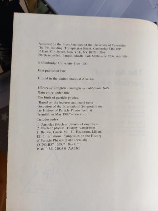 The Birth of Particle Physics