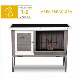 Conejera Madera Exterior Jaula Elevada