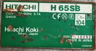 Martello Demolitore Hitachi H65SB 1240W