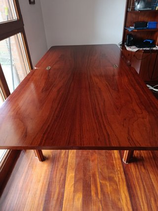 Mesa comedor extensible cerezo cuadrada