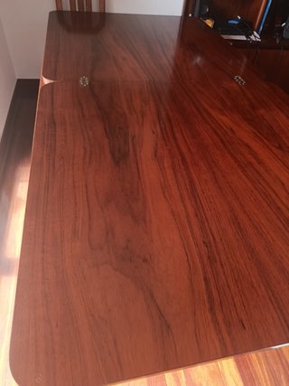 Mesa comedor extensible cerezo cuadrada