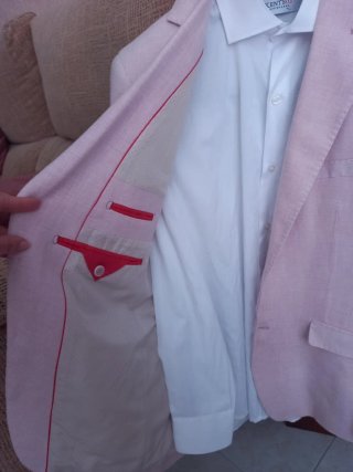Traje Lino Clemente Rosa
