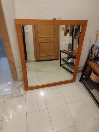 Espejo de madera y cristal