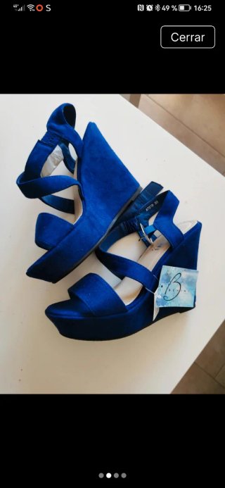 Sandalias cuña Benini T-38 azul