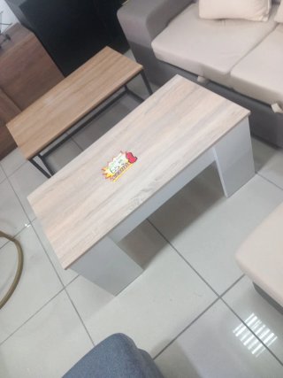 Mesa de centro elevable madera y blanca