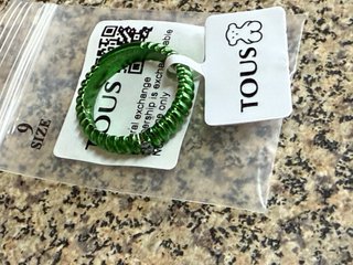 Anillo Tous Plata Verde y Morado Talla 944