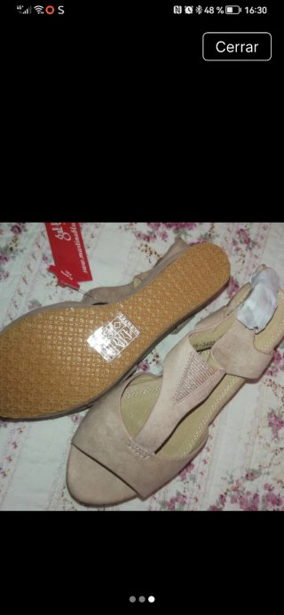 Sandalias plataforma beige talla 38
