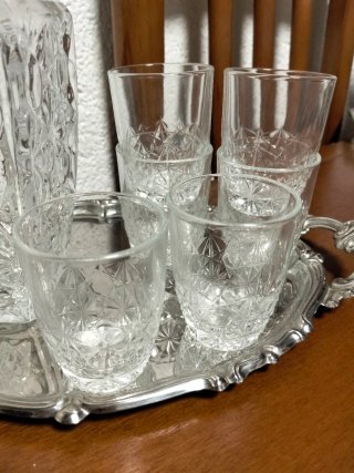 Juego Botella Licor Cristal y 6 Vasos