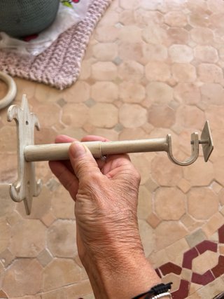 Barra cortina vintage con soportes y anillas