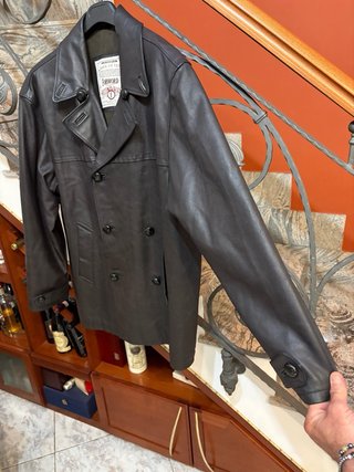 Giacca doppio petto in vera pelle Forword vintage