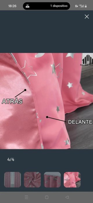 Cortinas Rosas con Estrellas, habitación infantil.
