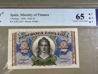 Billete 2 Pesetas 1938 España NCV 65