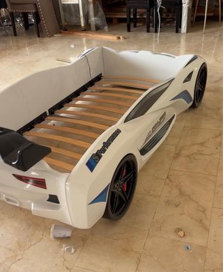Cama Infantil Coche Deportivo Blanca