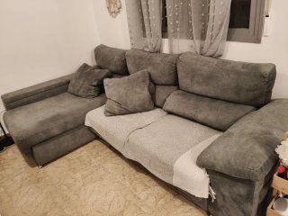 Chaise longue de tela verde
