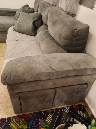 Chaise longue de tela verde